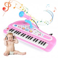 VBESTLIFE Mini Electronic Piano,Kid Electronic Keyboard Piano With Microphone 37 Keys Educational Instrument Toy Baby Gift Kid Electronic Piano   